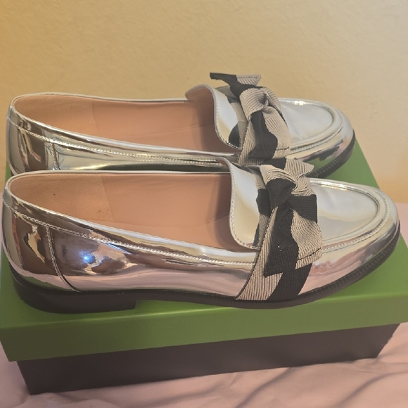 Kate Spade Silver and Black Loafers - Picture 3 of 9